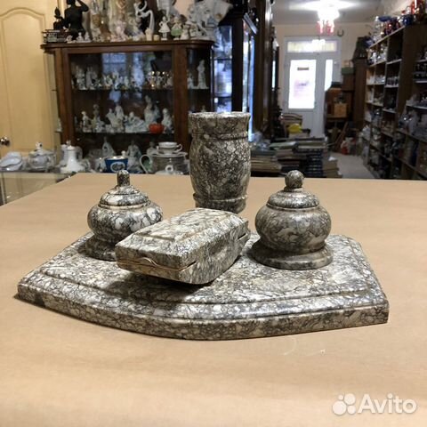 Чернильницы. Письменный прибор. Мрамор