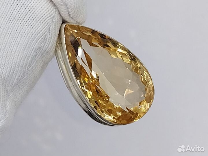 Серебряный кулон цитрин