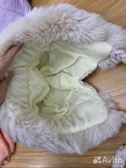 Плюшевая шапка с кошачьими ушками