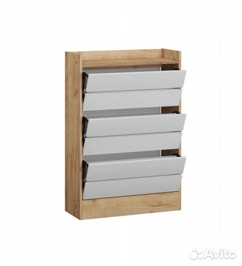 Обувница Дуб крафт золотой/Белый