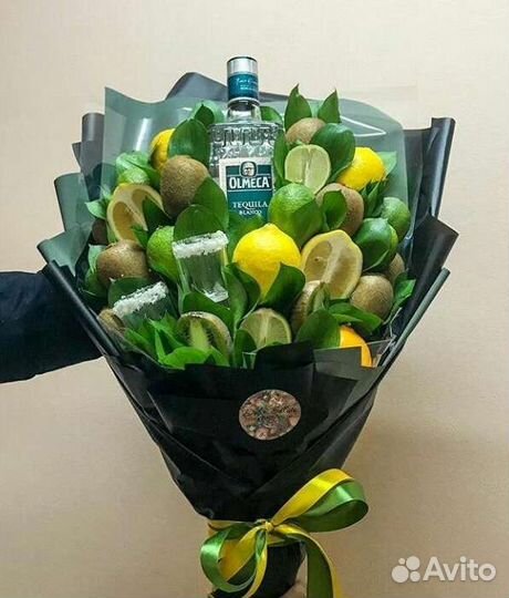Мужской букет, букет с текилой,подарки для мужчин