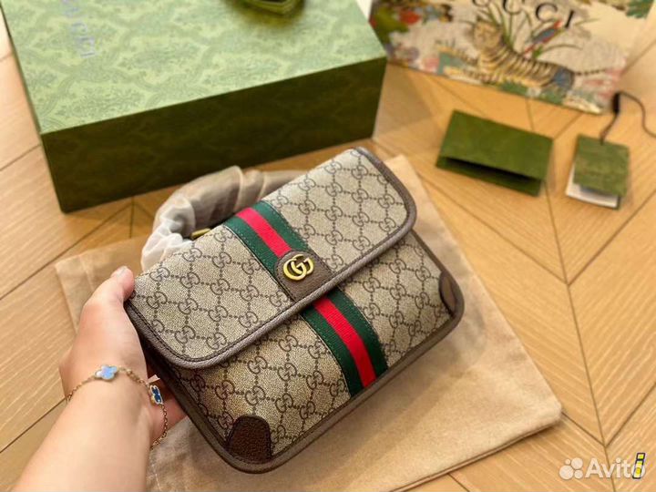 Клатч на пояс мужская канва Gucci