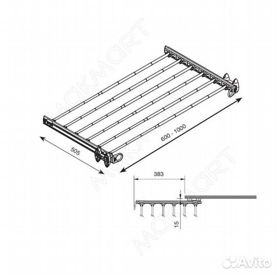 Рамка выдвижная Servetto(Италия) 600-1000мм