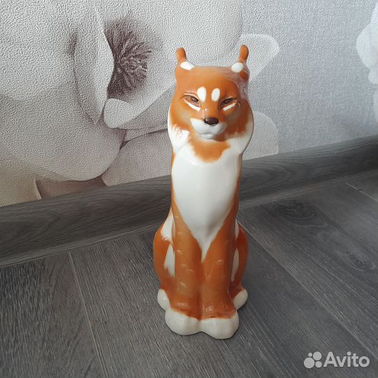 Статуэтка фарфор рысь лфз СССР
