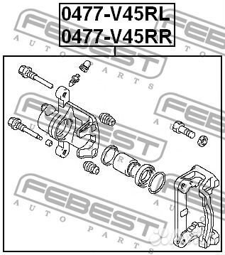 Febest 0477-V45RR Суппорт тормозной задний