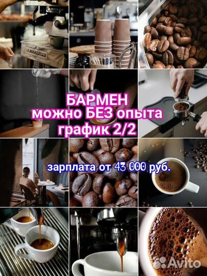 Бармен 2/2 без опыта