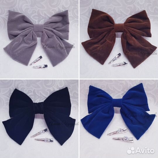 Бархатный большой бант
