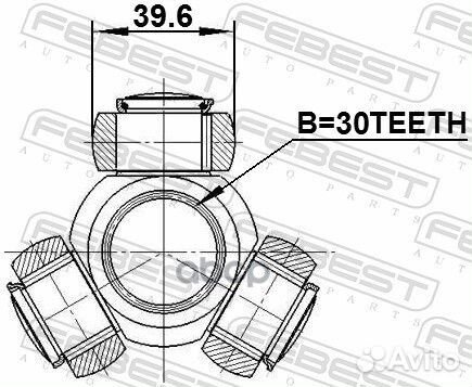 Трипоид 30X39.6 nissan qashqai 06- 2016MAG Febest