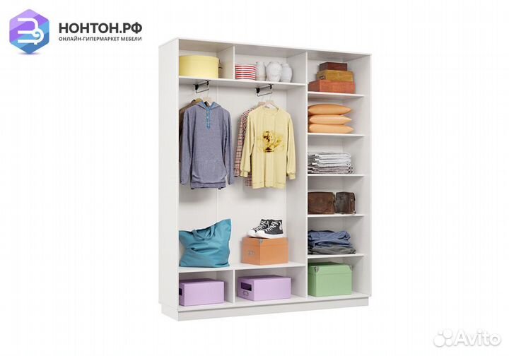 Шкаф-купе трёхдверный Атрия белый