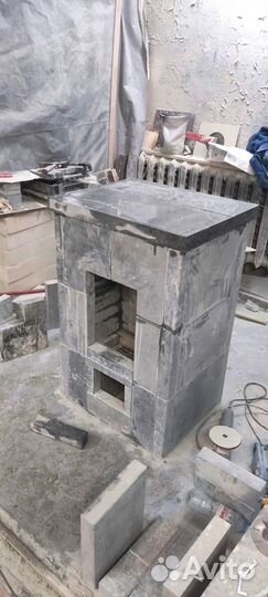 Печь-камин натуральный камень Elli/2