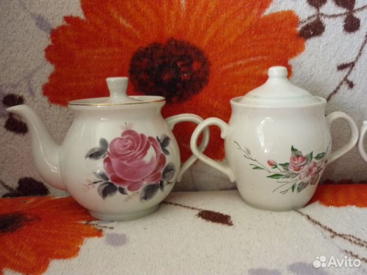 Чайник, сахарницы, молочник Дулево, Китай пр