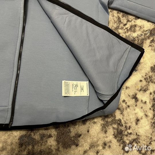 Зип худи nike tech fleece голубая