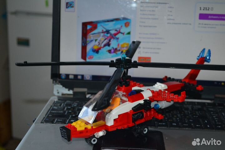 Конструктор banbao 7107 пожарный вертолет