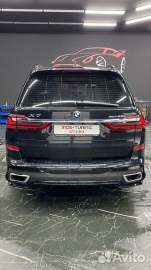 Диффузор для BMW X7 G07 чёрный глянец