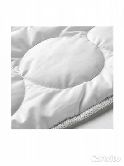 Одеяло икеа lenast ленаст 110x125 см белый/серый