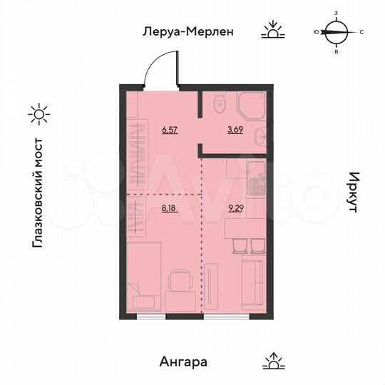 1-к. квартира, 27,7 м², 5/19 эт.