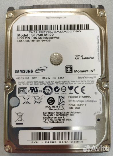 Жёсткий диск 750Gb 2.5
