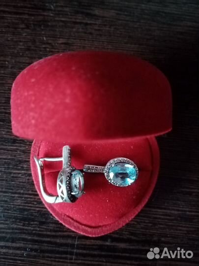 Серебро серьги, кольцо СССР