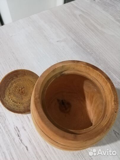 Горшок для мёда из натурального дерева