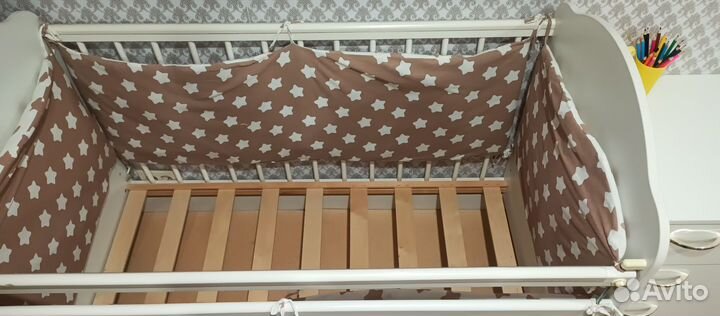 Детская кроватка трансформер с маятником