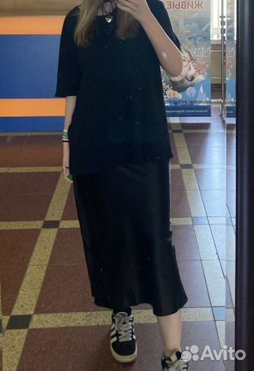 Шелковая юбка макси