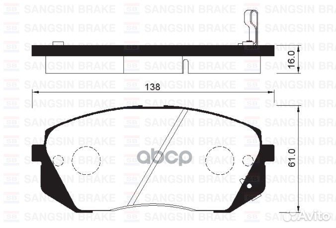 Колодки тормозные дисковые SP1196 Sangsin brake