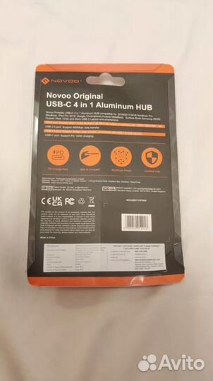 Док-станция novoo 4 в 1 PD100w, hdmi, 2xUSB