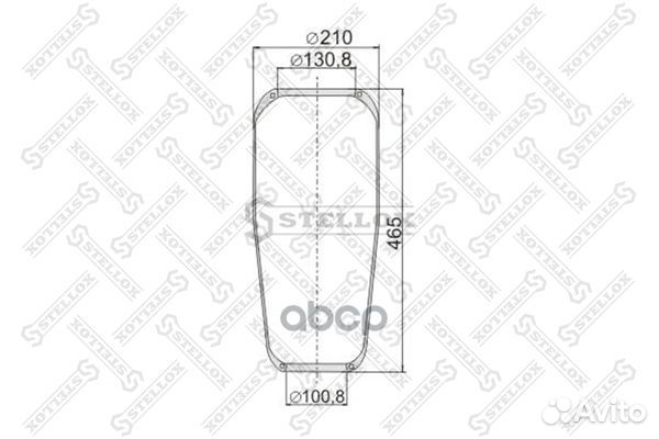 Пневмоподушка кон 465-210-130.8/100.8 MAN/MB 1838