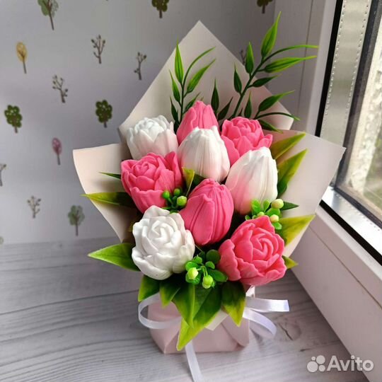 Букет тюльпанов. Мыло ручной работы