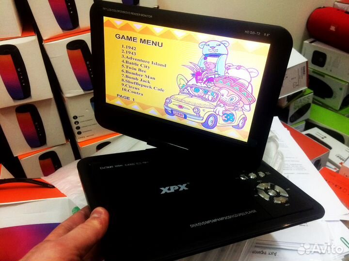 DVD Плеер + TV-Тюнер + Игры + Радио FM + Экран 360