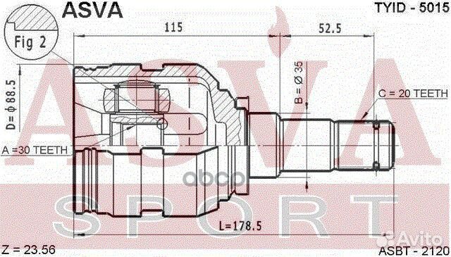 ШРУС внутренний левый 30x35x20 tyid-5015 asva