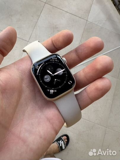 Часы apple watch 9 45 mm starlight на гарантии
