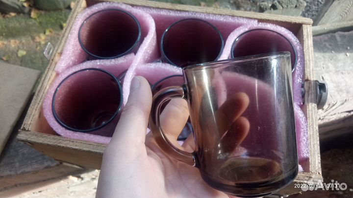 Кружки стеклянные 6 штук в боксе