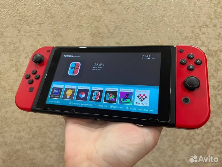 Nintendo switch rev.1 hac001 прошитая 128gb идеал