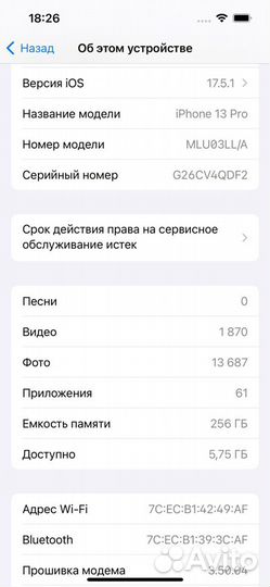 iPhone 13 Pro, 256 ГБ