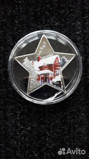 Монета-С Рождеством,В виде Звезды.2013г