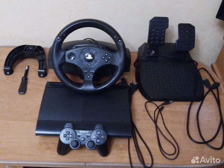 Продам sony playstation 3, 80 игр+ игровой руль