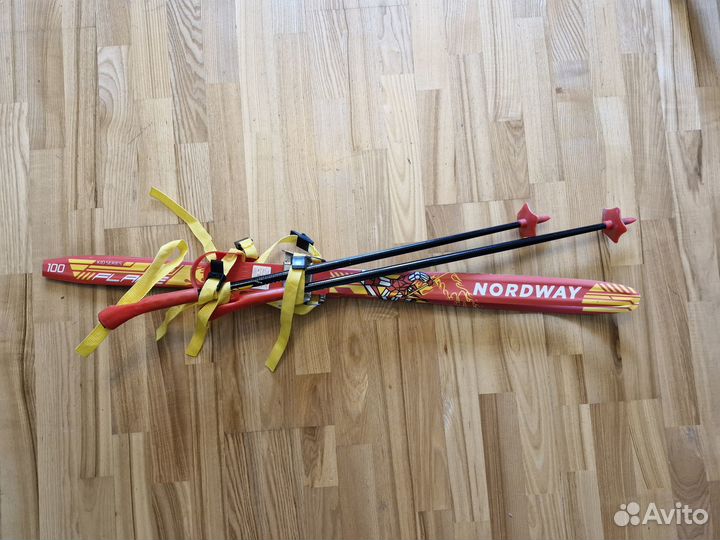 Лыжи беговые детские 100 nordway с палками