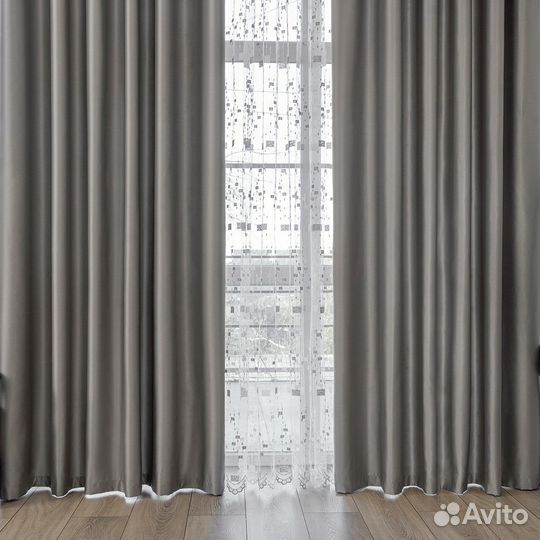 Шторы сатен Адора Хром готовые и на заказ