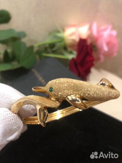 Браслет дельфин золотой
