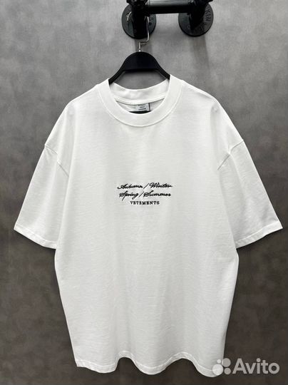 Футболка vetements белая оверсайз