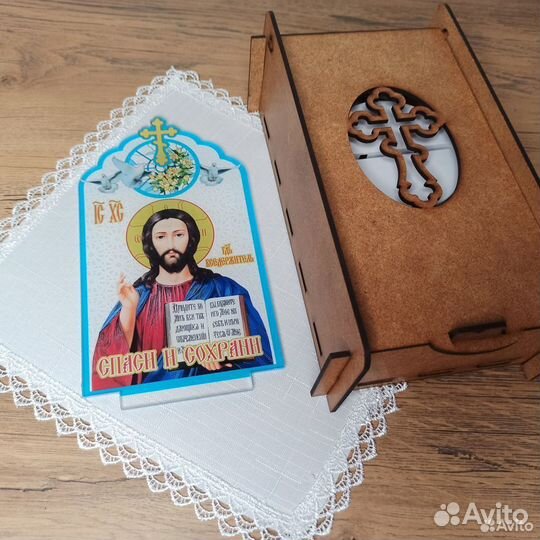 Икона Христа светильник ночник в подарочной упаков