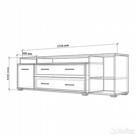 Тв-тумба Кеге-951rm слоновая кость под тв телевизо