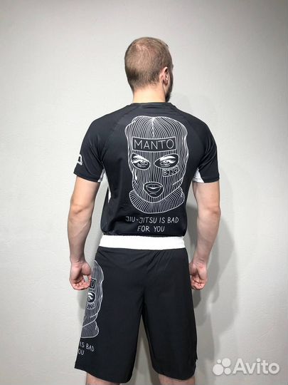 Рашгард и шорты Manto BJJ черный белый