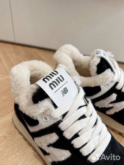 Кроссовки с мехом Miu Miu & New Balance