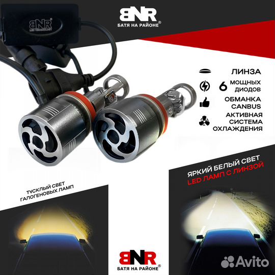 LED лампы с линзой BNR A80 Цоколь Н11