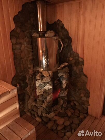Баня на дровах с вениками