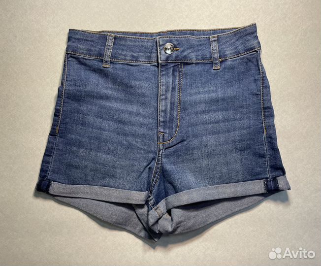 H&M Шорты джинс стрейч на молнии синие EUR 36 S