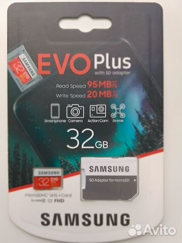 Карта памяти Samsung 32 Gb + microSD Adapter