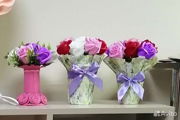 Букет из мыльных роз